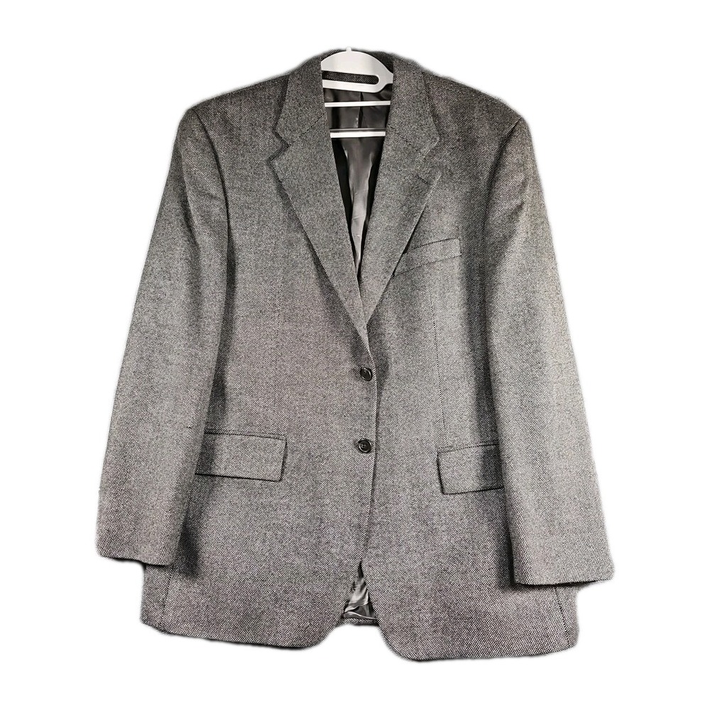 Chaps Ralph Lauren Men's 43 Lambswool Tweed Blazer Brown Tooth‎ Over Check Vtg